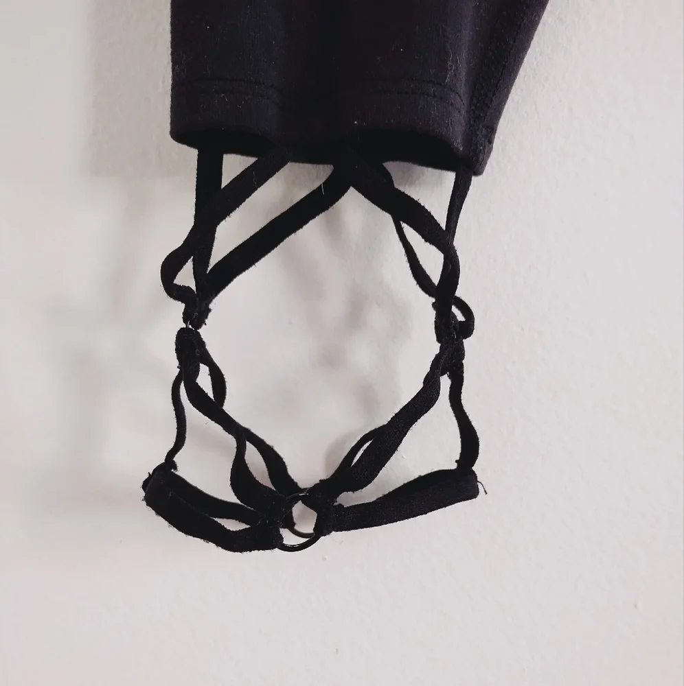 RARE Beyond Yoga x Equinox Black Strappy Ankle Leggings